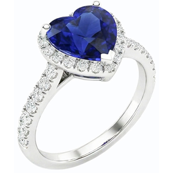 Natural Sapphire Ring 3.50ct - White Gold 14K