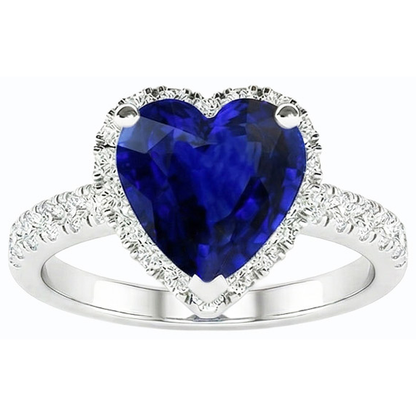 natural round sapphire 3.50ct ring side angle