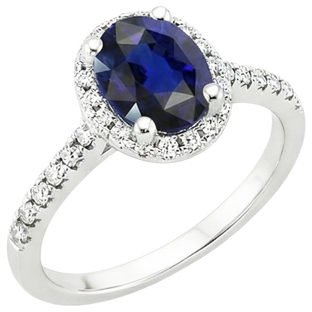 natural round sapphire 4ct ring side angle