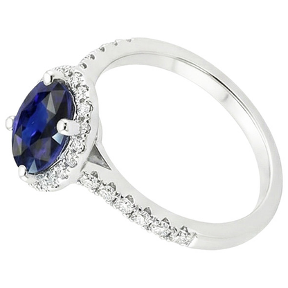 natural round sapphire 4ct ring profile view