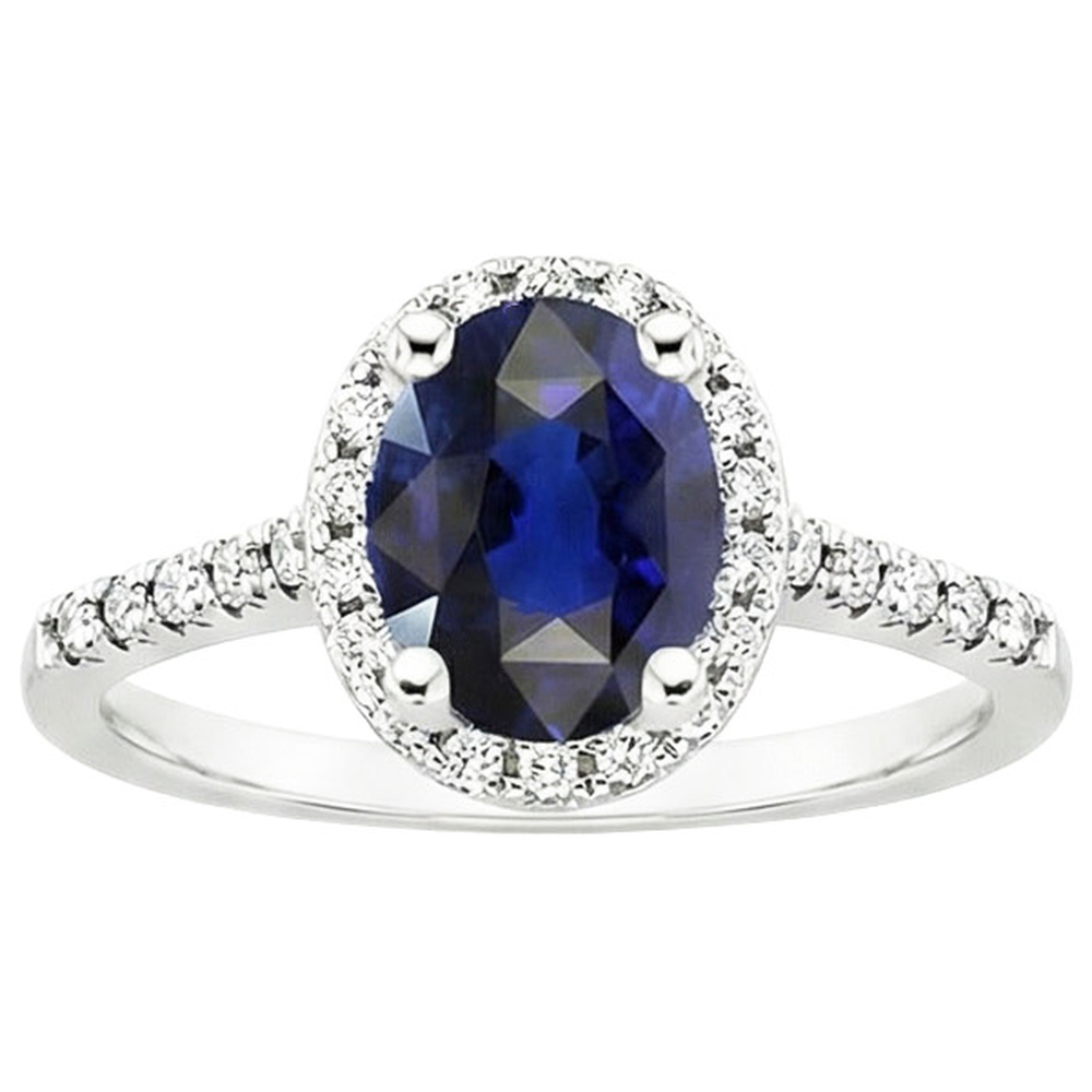 natural round sapphire 4ct ring top view