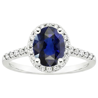 natural round sapphire 4ct ring top view