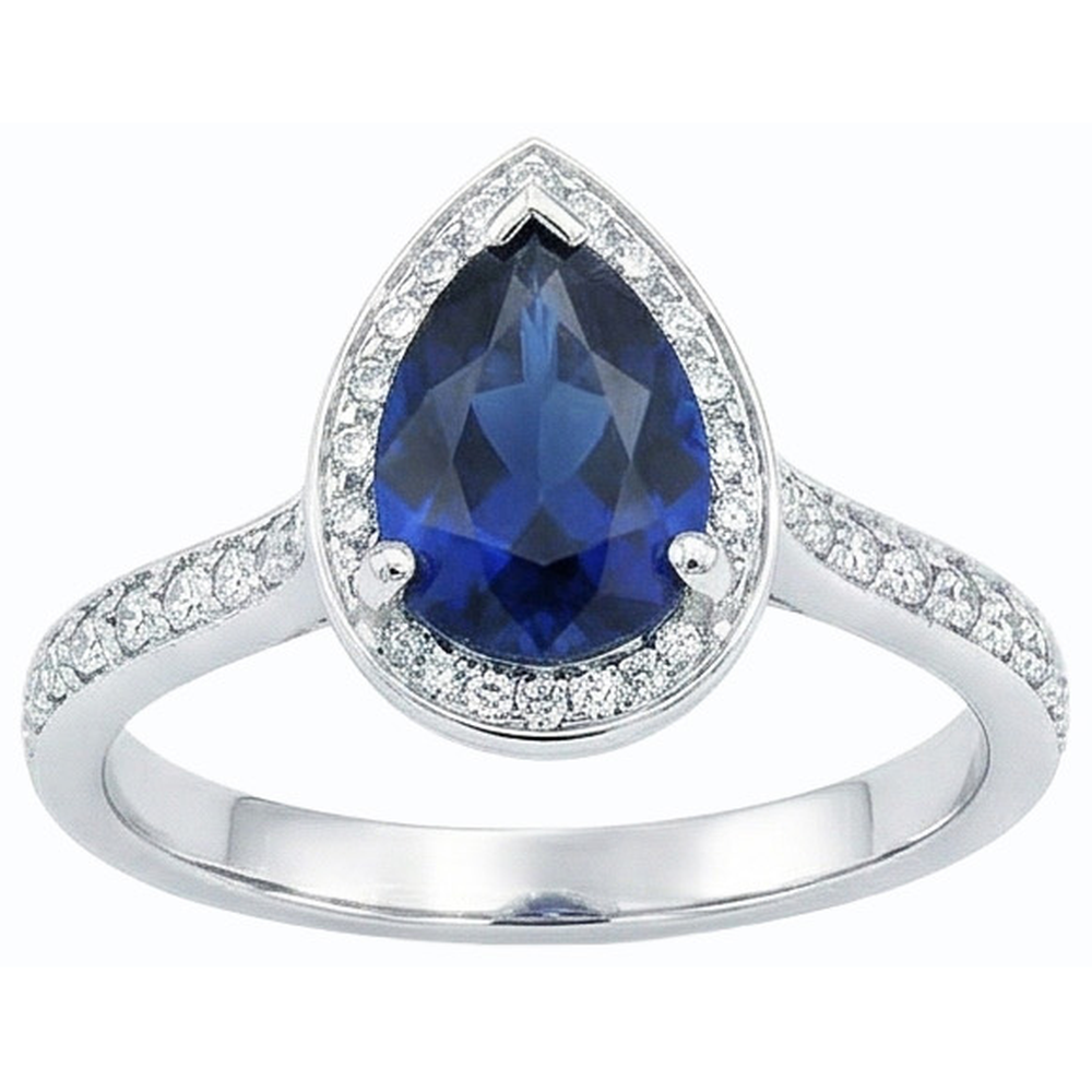natural round sapphire 4ct ring front view