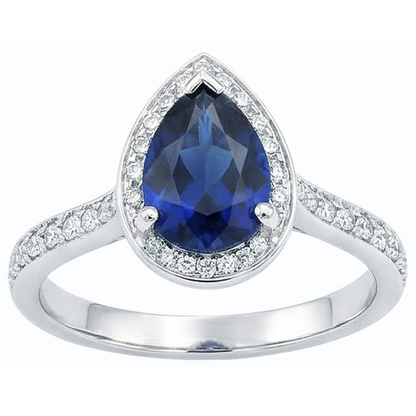 natural round sapphire 4ct ring front view