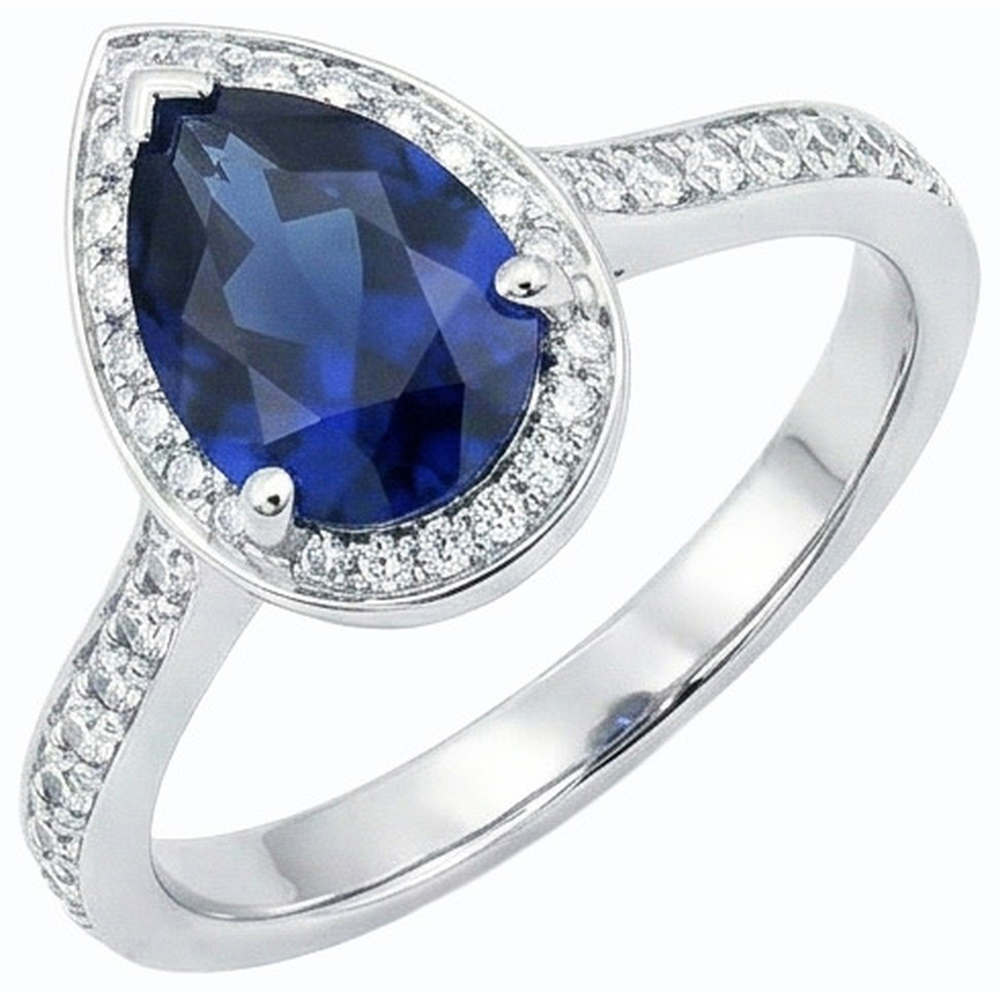 natural round sapphire 4ct ring side angle