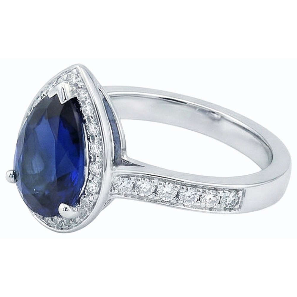 natural round sapphire 4ct ring top view