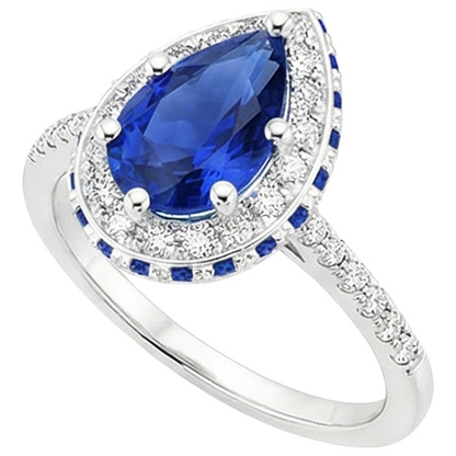 natural round sapphire 5.25ct ring side angle