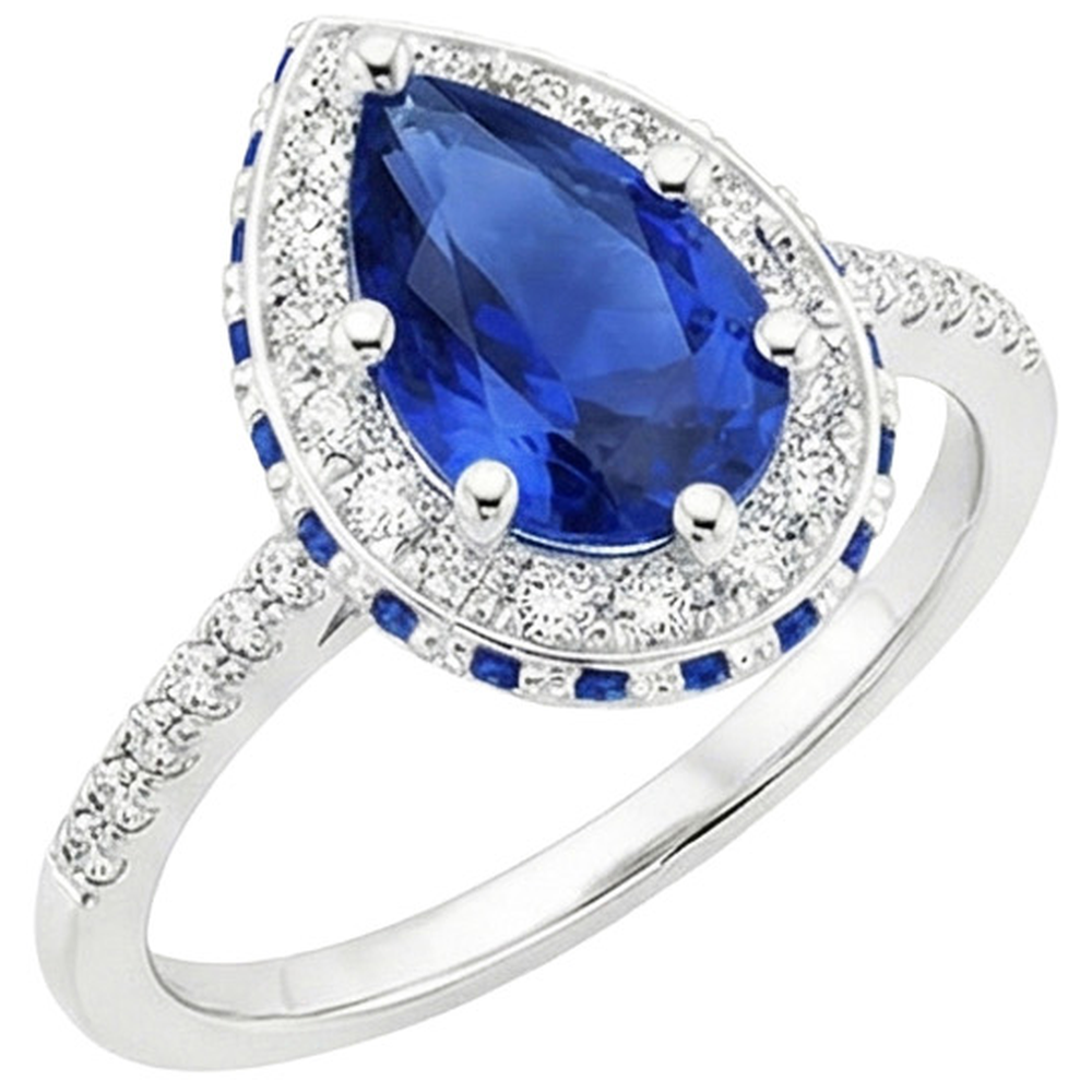 natural round sapphire 5.25ct ring top view