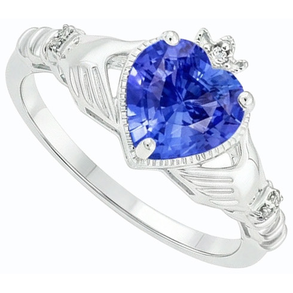 natural round sapphire 2ct ring top view
