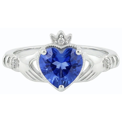natural round sapphire 2ct ring side angle