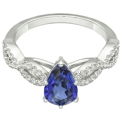 Natural Earth Mined Diamond Jewelry Ceylon Sapphire Ring Twisted Shank Style 3.50 Carats