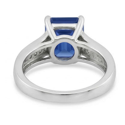 Natural Earth Mined Diamond Jewelry Emerald Ceylon Sapphire Ring & Accents 2.50 Carats
