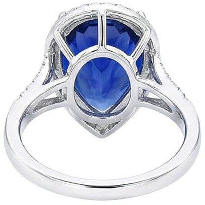 lab grown round sapphire 7.50ct ring on white background
