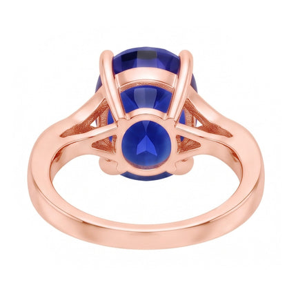 Natural Earth Mined Diamond Jewelry Oval Cut Deep Blue Sapphire Ring 3 Carats