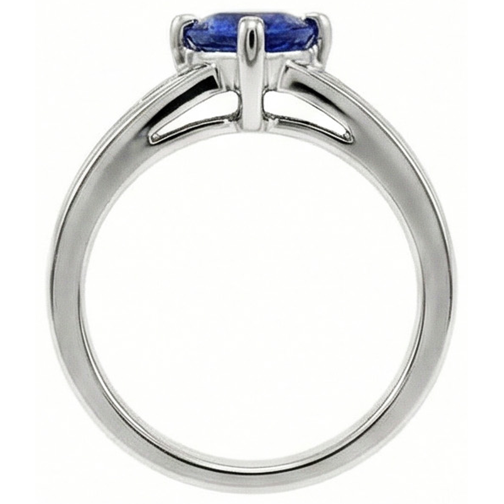 Natural Earth Mined Diamond Jewelry Trillion Blue Sapphire Ring 1.25 Carats 5 Stone Style