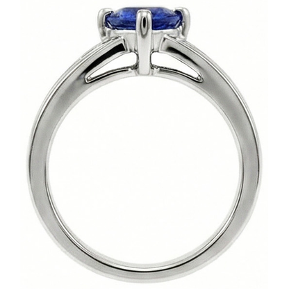 Natural Earth Mined Diamond Jewelry Trillion Blue Sapphire Ring 1.25 Carats 5 Stone Style