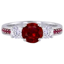 Natural Earth Mined Diamond Ring 1.07 Carats Burmese Ruby Women Jewelry New