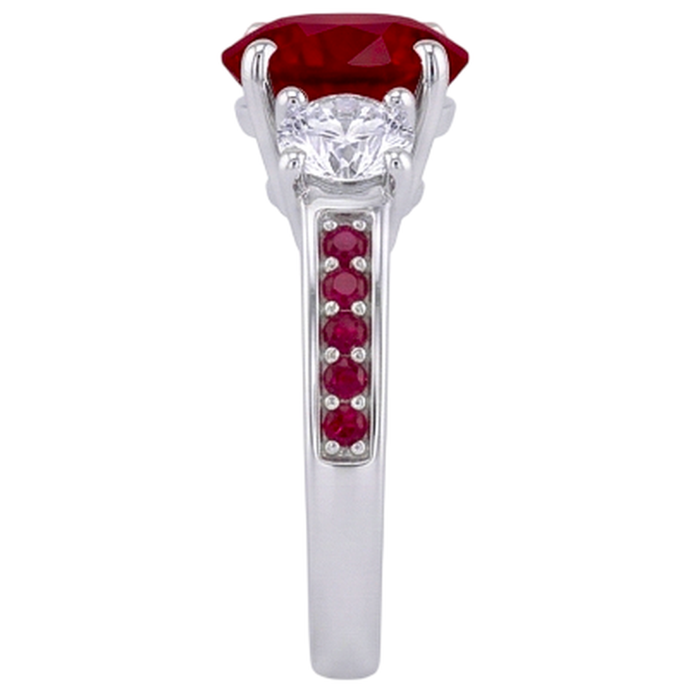 Natural Earth Mined Diamond Ring 1.07 Carats Burmese Ruby Women Jewelry New
