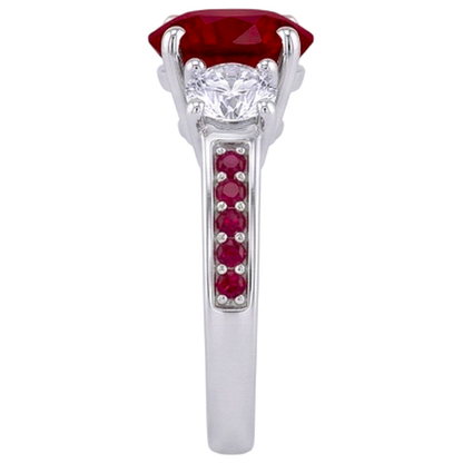Natural Earth Mined Diamond Ring 1.07 Carats Burmese Ruby Women Jewelry New