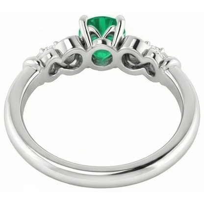 Natural Earth Mined Diamond Ring 1.10 Carats Green Emerald GIA Vintage Style Jewelry
