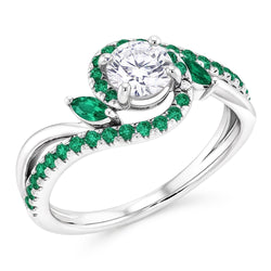 Natural Earth Mined Diamond Ring 1.65 Carats Emeralds Jewelry New