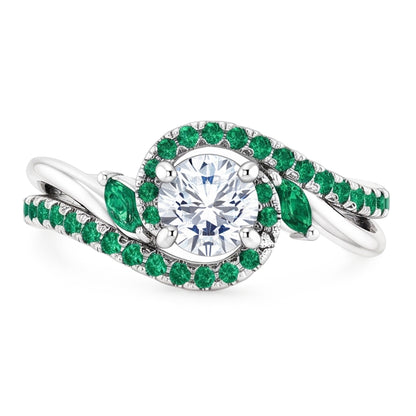 Natural Earth Mined Diamond Ring 1.65 Carats Emeralds Jewelry New