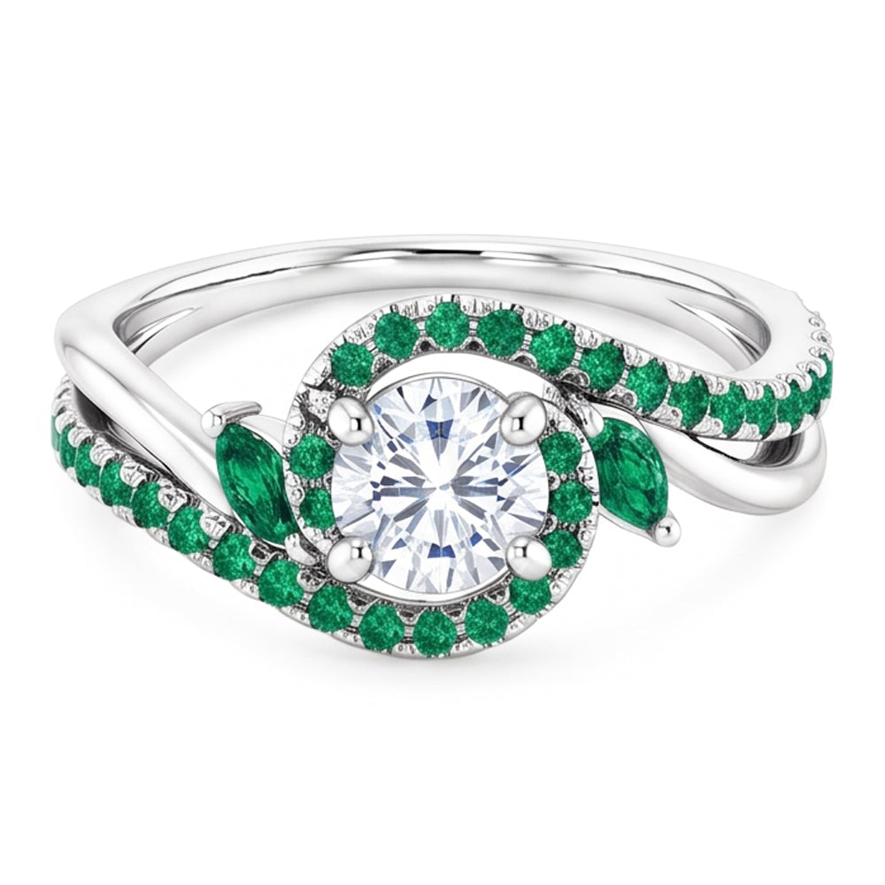 Natural Earth Mined Diamond Ring 1.65 Carats Emeralds Jewelry New