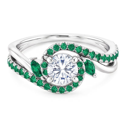 Natural Earth Mined Diamond Ring 1.65 Carats Emeralds Jewelry New