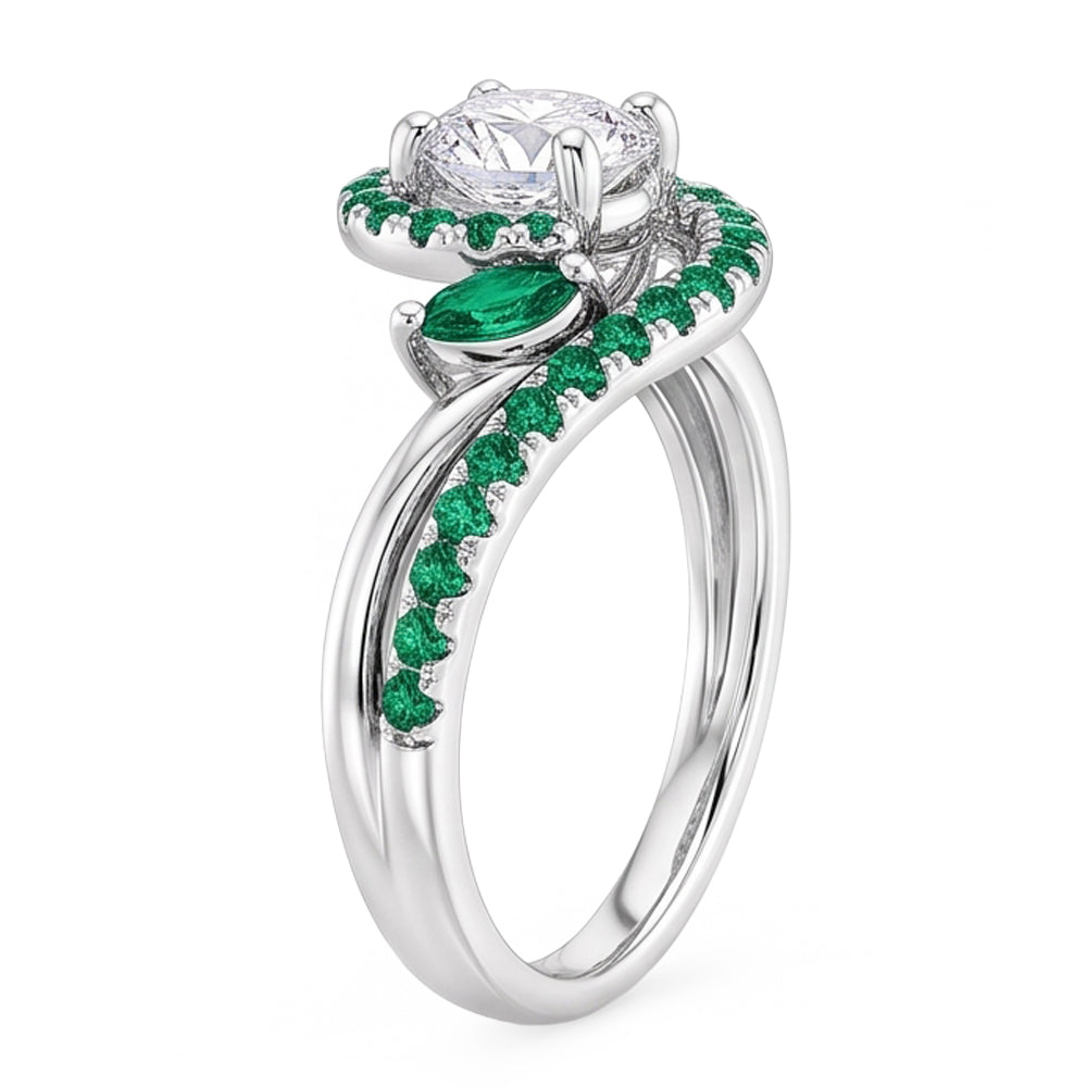 Natural Earth Mined Diamond Ring 1.65 Carats Emeralds Jewelry New