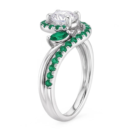 Natural Earth Mined Diamond Ring 1.65 Carats Emeralds Jewelry New