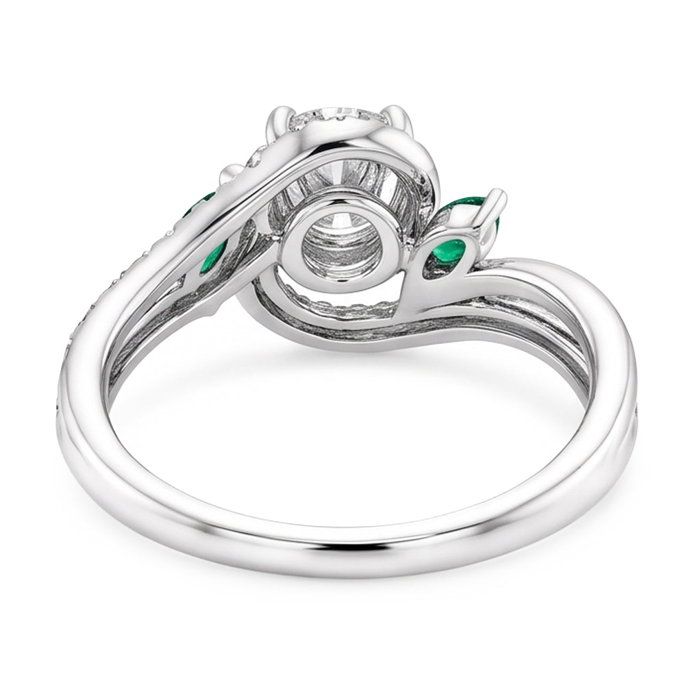 Natural Earth Mined Diamond Ring 1.65 Carats Emeralds Jewelry New