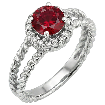 natural round ruby 2ct ring side angle
