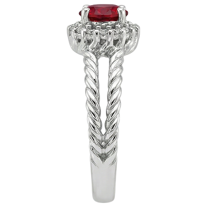 natural round ruby 2ct ring top view
