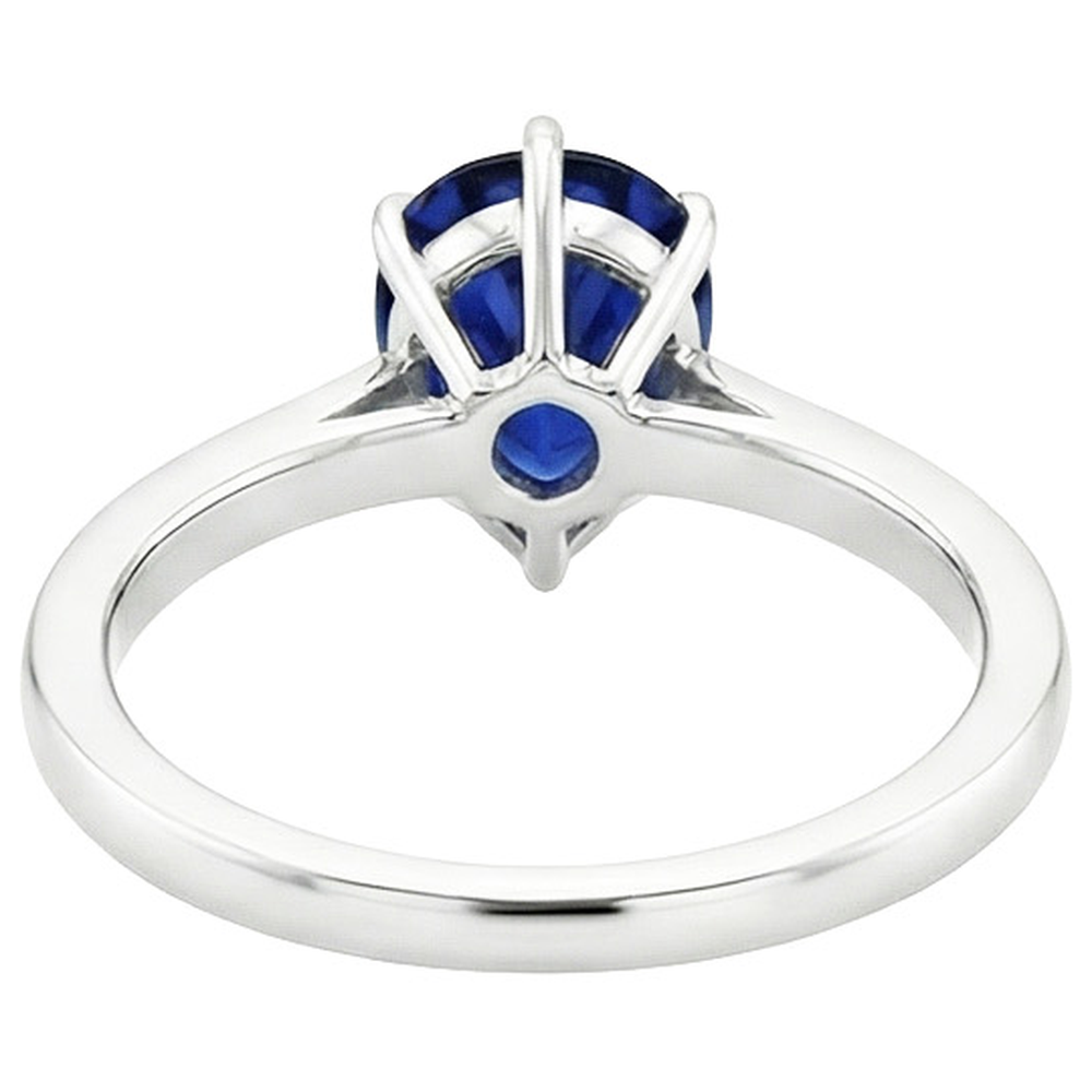 Natural Earth Mined Diamond Ring Solitaire Pear Ceylon Sapphire With Accents 7.25 Carats