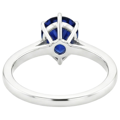 Natural Earth Mined Diamond Ring Solitaire Pear Ceylon Sapphire With Accents 7.25 Carats