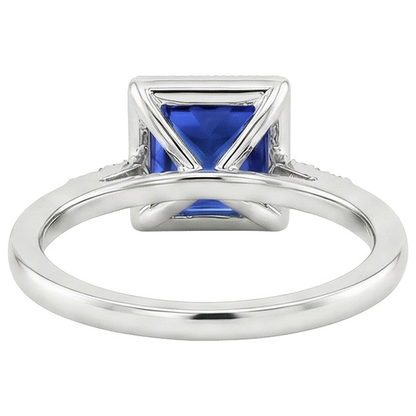 Natural Earth Mined Diamond Ring With Accents Vintage Style Blue Sapphire 5.25 Carats
