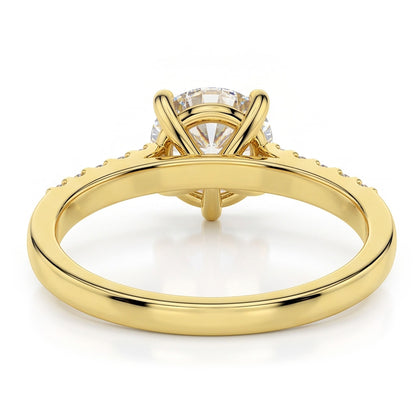 Natural Earth Mined Diamond Round Wedding Ring 2.50 Carats 14K Yellow Gold Prong Setting