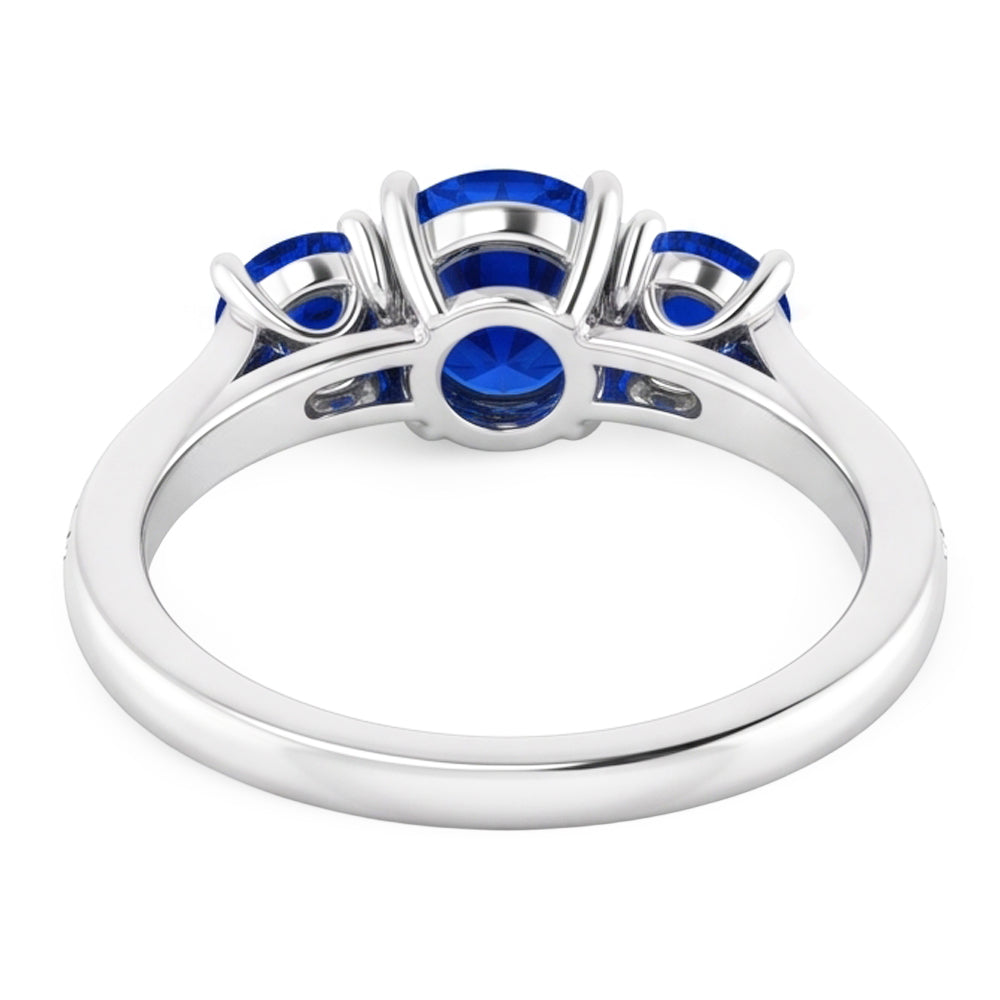 Natural Earth Mined Diamond Sapphire Ring 1.10 Carats Claw Prong Setting Women Jewelry