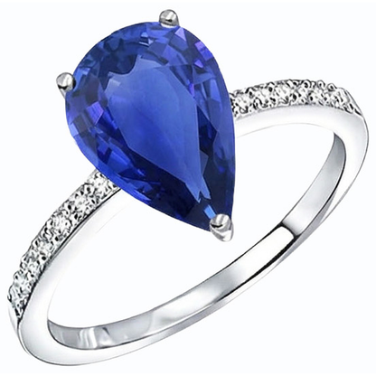natural round sapphire 4ct ring side angle