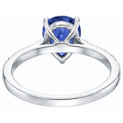 natural round sapphire 4ct ring profile view
