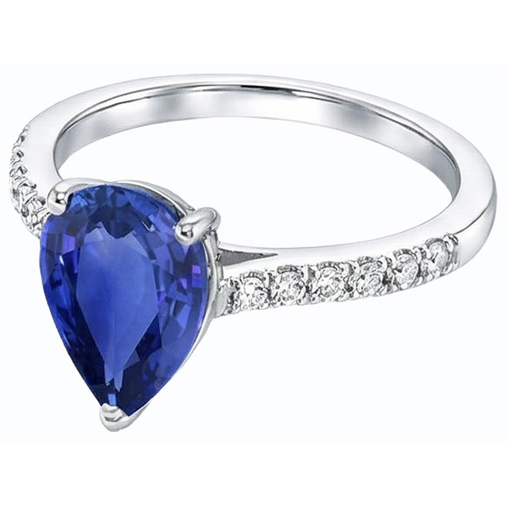 natural round sapphire 4ct ring top view