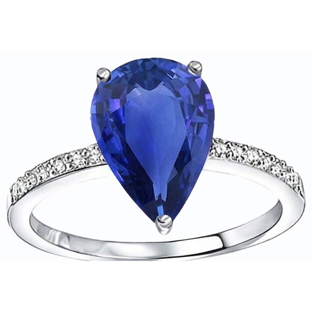 natural round sapphire 4ct ring close up detail