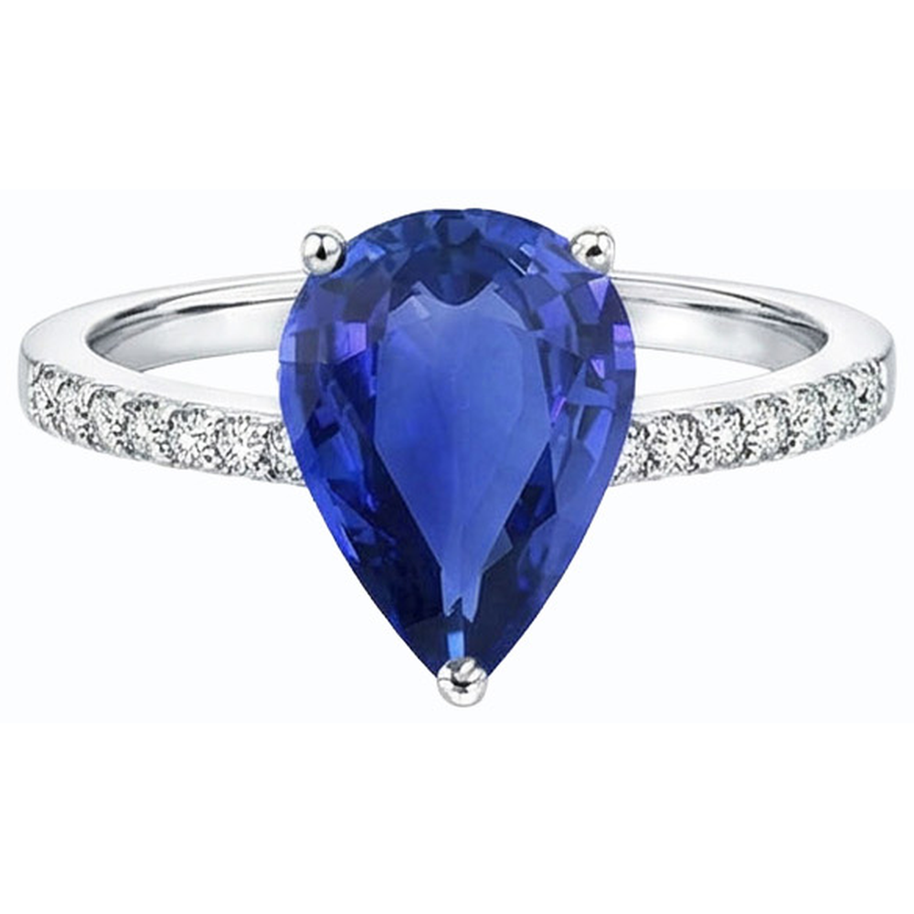 natural round sapphire 4ct ring front view
