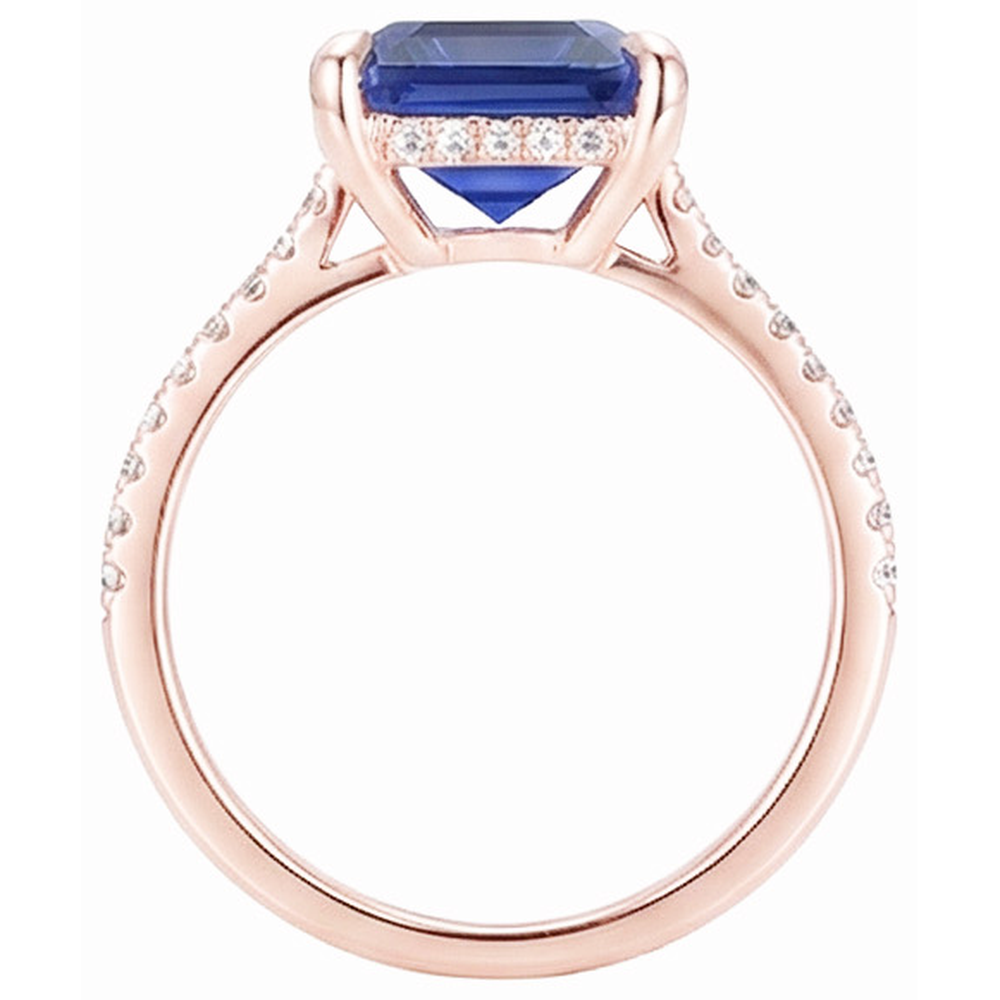natural emerald sapphire 4.50ct ring profile view