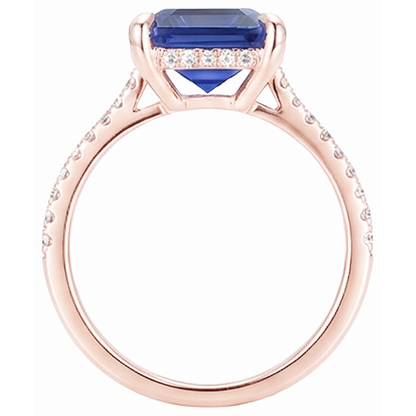 natural emerald sapphire 4.50ct ring profile view