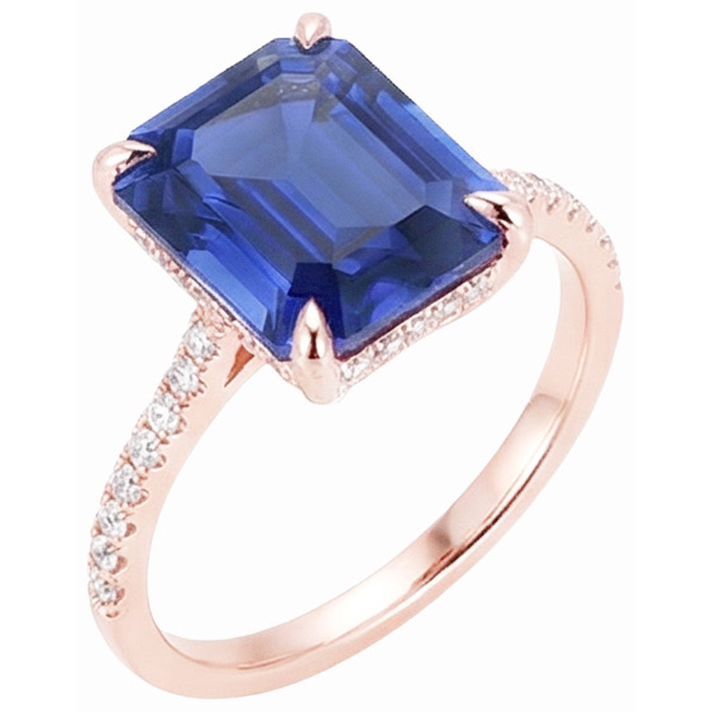 natural emerald sapphire 4.50ct ring front view