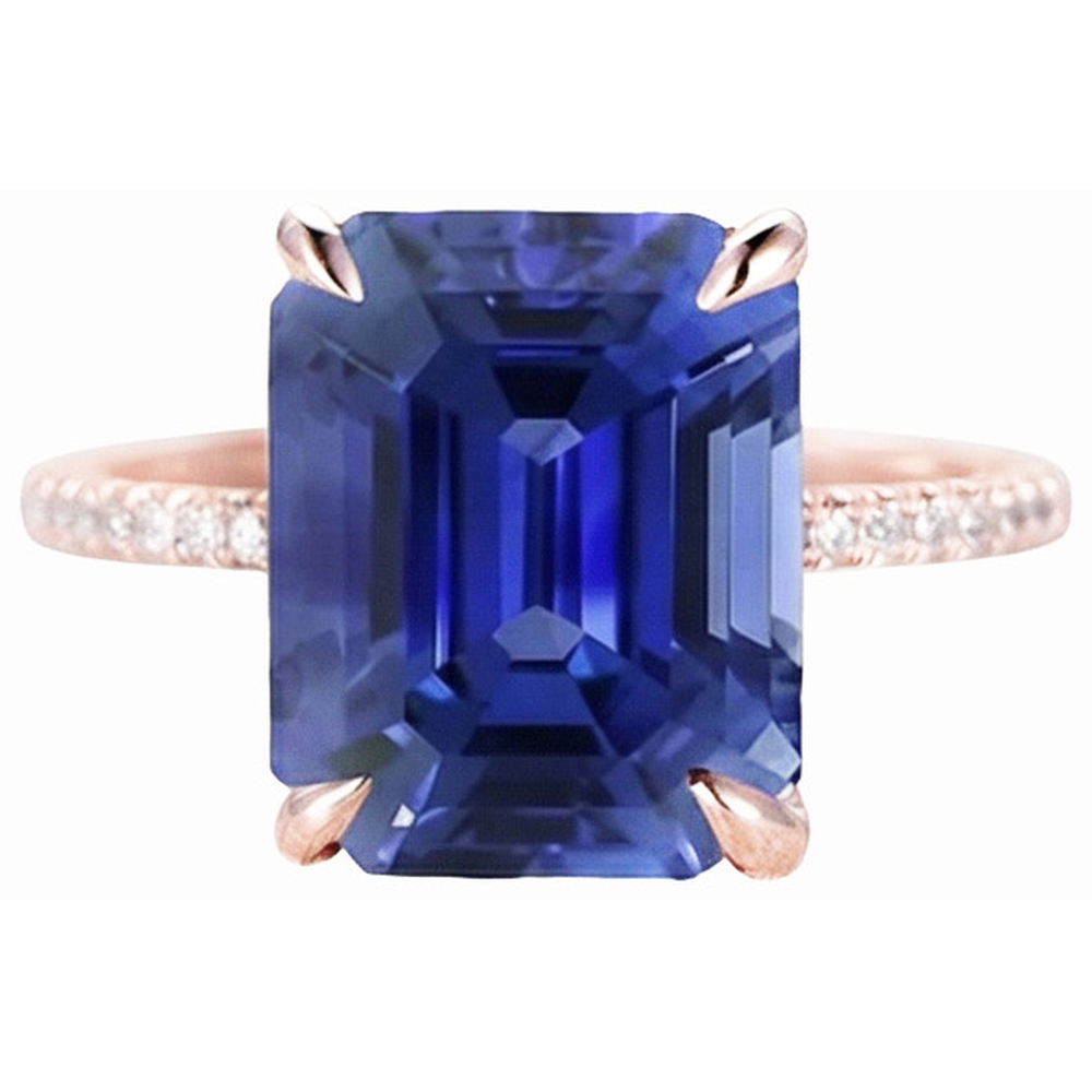 natural emerald sapphire 4.50ct ring side angle