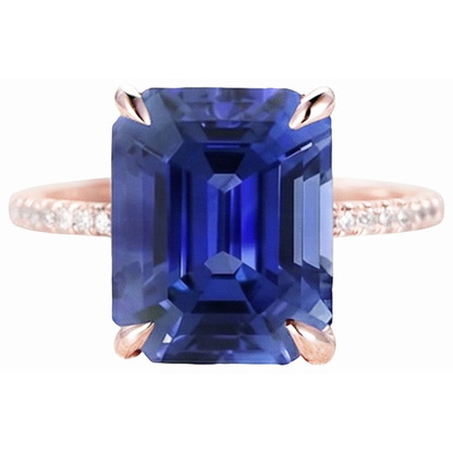 natural emerald sapphire 4.50ct ring side angle