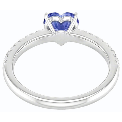 Natural Earth Mined Diamond Solitaire Ring With Accents Heart Sri Lankan Sapphire 3 Carats