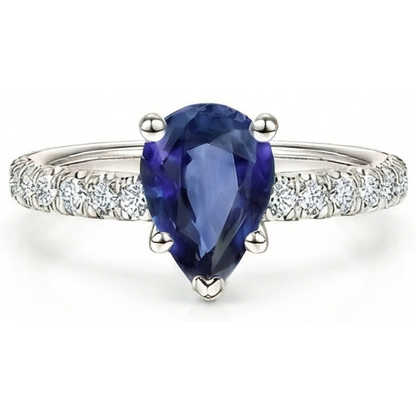 natural round sapphire 4ct ring top view